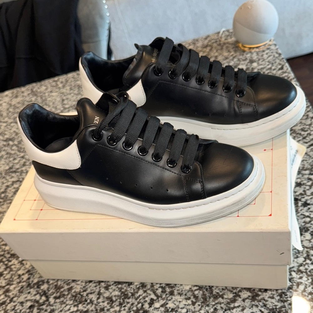Alexander McQueen Black and White Platform Sneakers